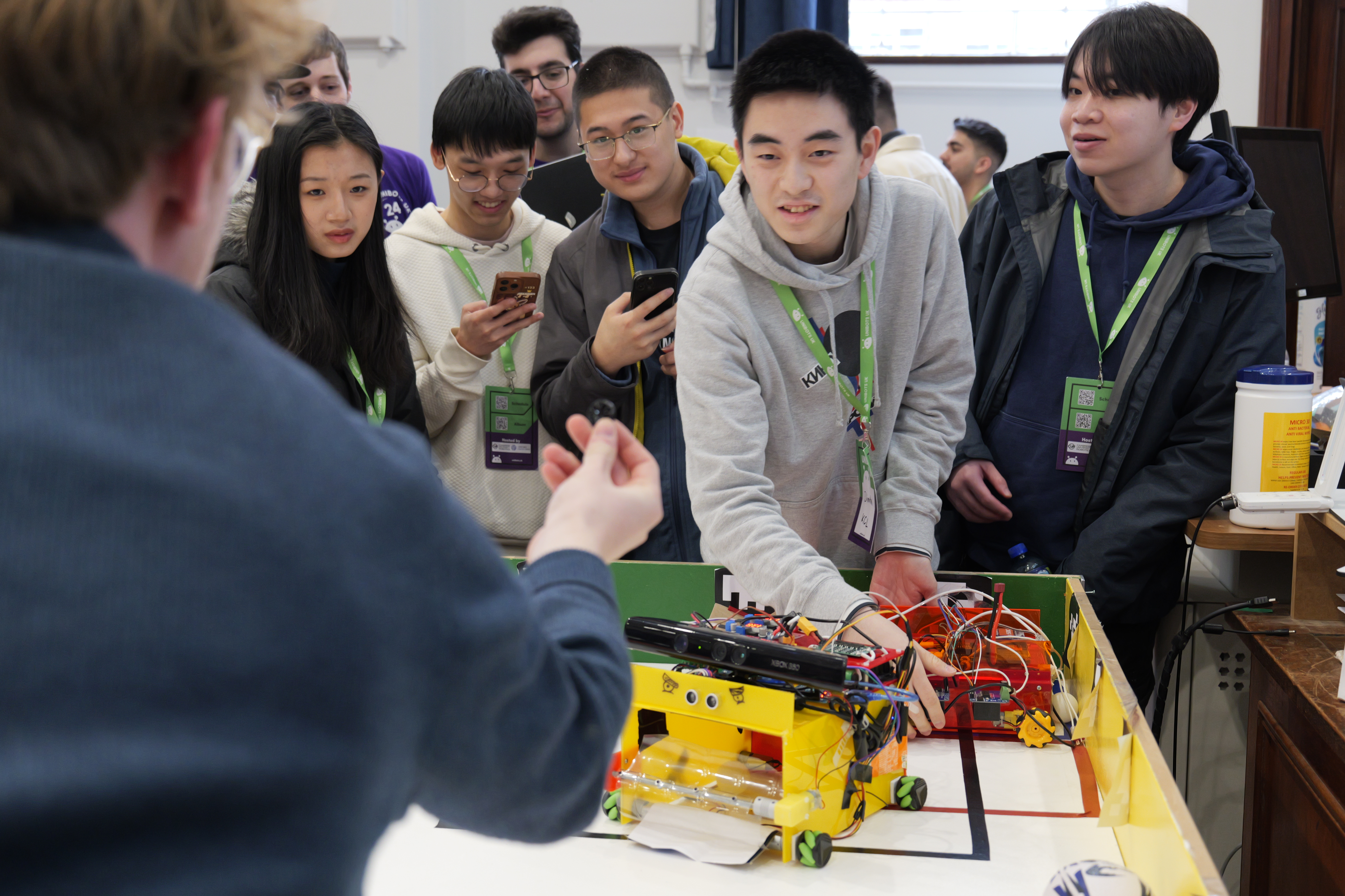 Autonomous robots competing in the Unibots arena